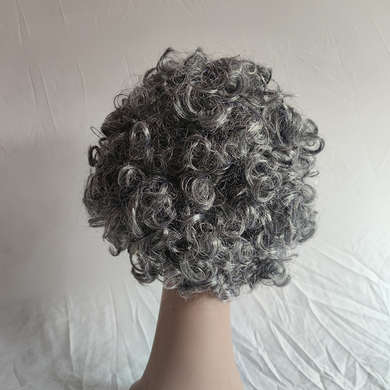 Perucă pentru costume de scenă – păr scurt, bucle, model 030, stil non-mainstream, mătase locală, potrivită pentru toate fețele, fără permanent sau vopsire.