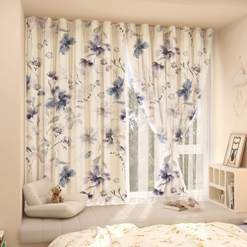 Bezkadara Velcro aizkari, poliesters, mežģīņu druka, warp adījums, 40–70% ēnu radīšana, piemēroti guļamistabai/studijai/restoranam, bay logiem un citiem logu formām