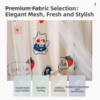 Bezkadara Velcro aizkari, poliesters, mežģīņu druka, warp adījums, 40–70% ēnu radīšana, piemēroti guļamistabai/studijai/restoranam, bay logiem un citiem logu formām