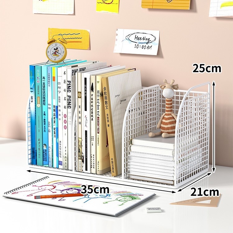 Metalinė stalinių knygų lentyna su fiksuotomis pertvaromis, itališko minimalistinio stiliaus