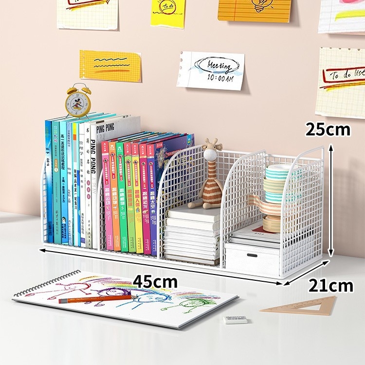 Metalinė stalinių knygų lentyna su fiksuotomis pertvaromis, itališko minimalistinio stiliaus