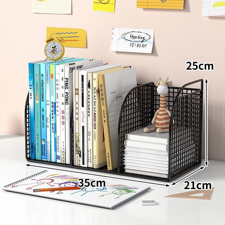 Metalinė stalinių knygų lentyna su fiksuotomis pertvaromis, itališko minimalistinio stiliaus