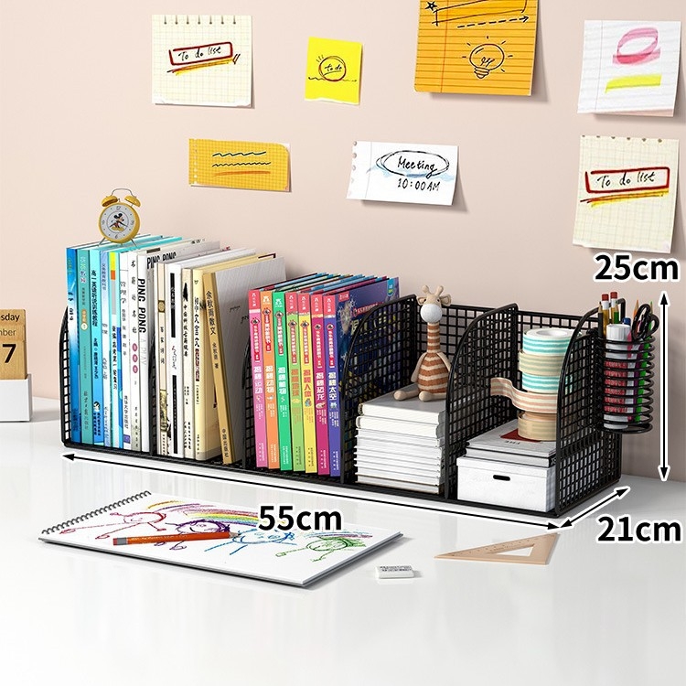 Metalinė stalinių knygų lentyna su fiksuotomis pertvaromis, itališko minimalistinio stiliaus