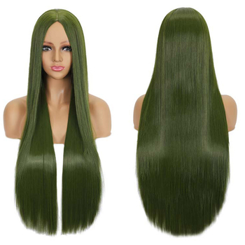 περούκα cosplay — μακριά ίσια μαλλιά με φράντζες, συνθετικές ίνες ανθεκτικές στη θερμότητα, καπάκι με μηχανισμό, φυσικό στυλ, για γυναίκες