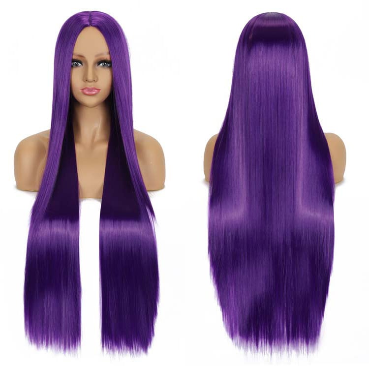 περούκα cosplay — μακριά ίσια μαλλιά με φράντζες, συνθετικές ίνες ανθεκτικές στη θερμότητα, καπάκι με μηχανισμό, φυσικό στυλ, για γυναίκες
