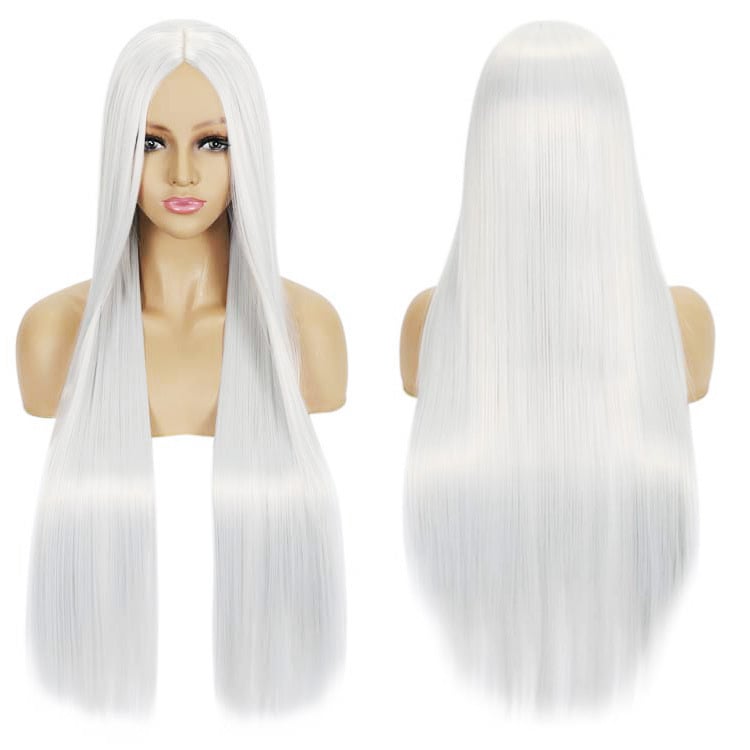 περούκα cosplay — μακριά ίσια μαλλιά με φράντζες, συνθετικές ίνες ανθεκτικές στη θερμότητα, καπάκι με μηχανισμό, φυσικό στυλ, για γυναίκες