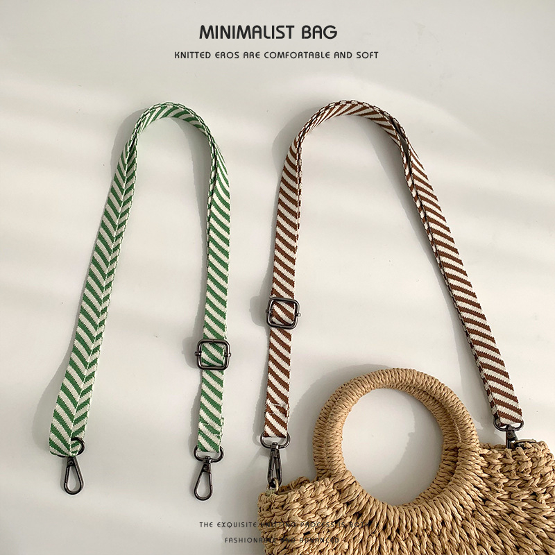 Koti õlarihm — vahetatav reguleeritav crossbody rihm, triibuline jacquard, polüester, kulumiskindel, kevad 2025