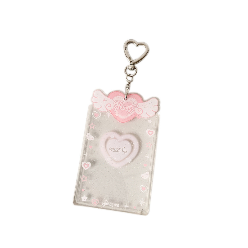 Θήκη καρτών από ακρυλικό με λαμπερά φτερά αγγέλου, στυλ Ins, κρεμαστό για επίδειξη