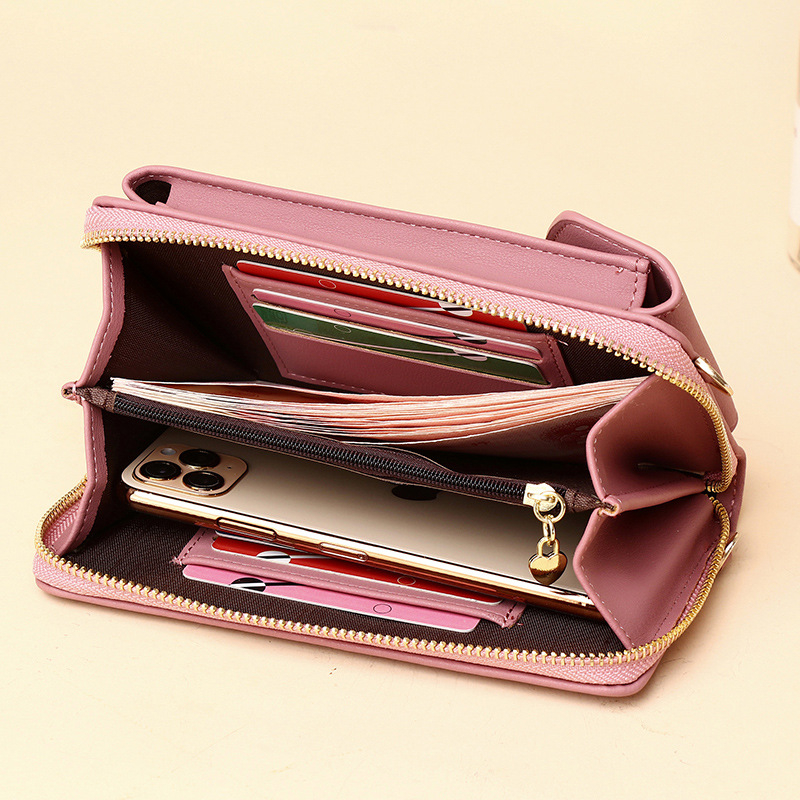 Sieviešu plecu telefonu somiņu tiešā pārdošana no rūpnīcas, korejiešu stila, daudzpusīga, mini monētu maka, daudzfunkcionāla garā maka.