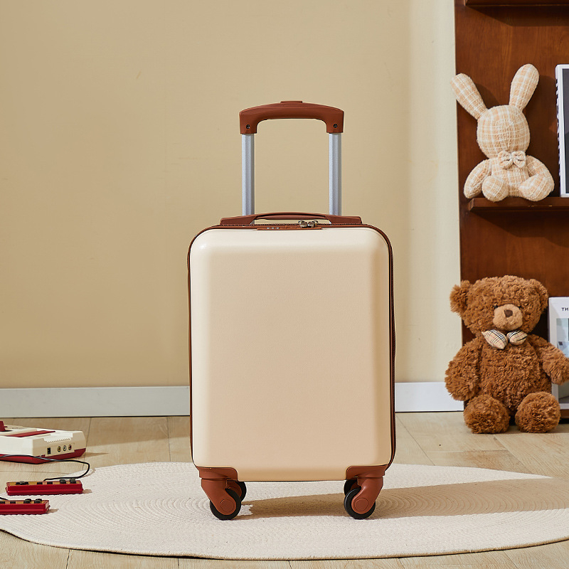 Koreapärase stiiliga käsipagas, ABS korpus, 2 kg kaal, tõmblukuga avamine, tavaline kombinatsioonlukk, universaalsed rattad