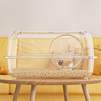 Hamsterio narvas - Skaidrus akrilinis namelis, erdvus vidus, vėdinamas ir kvėpuojantis, nuimami skydeliai