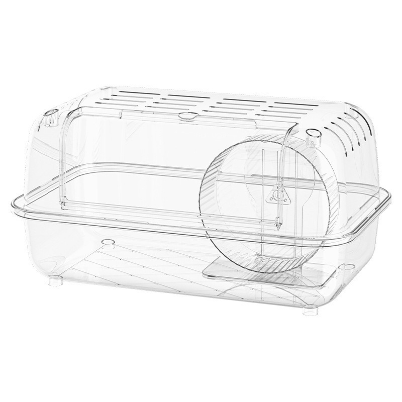 Hamsterio narvas - Skaidrus akrilinis namelis, erdvus vidus, vėdinamas ir kvėpuojantis, nuimami skydeliai