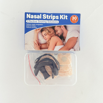 Magneetiline ninapatš kliipsiga ja hingamisläätja dilataatoriga knarkimise vältimiseks – kude, magnet, plastik