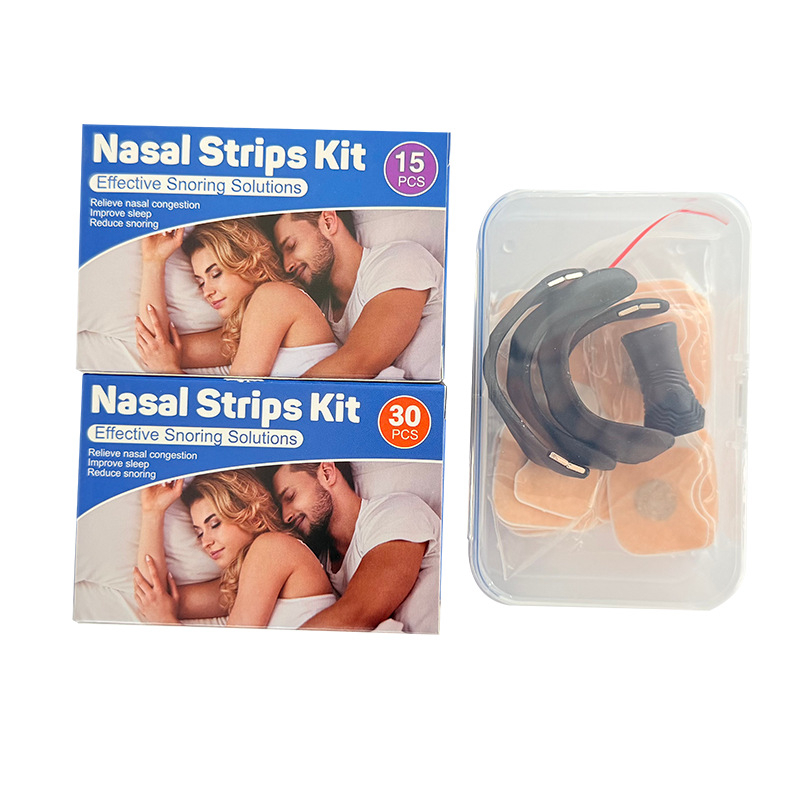 Magneetiline ninapatš kliipsiga ja hingamisläätja dilataatoriga knarkimise vältimiseks – kude, magnet, plastik