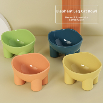 Katės dubuo su dramblio kojų dizainu, kaklo apsauga, prieš apsivertimą, tinkamas katėms