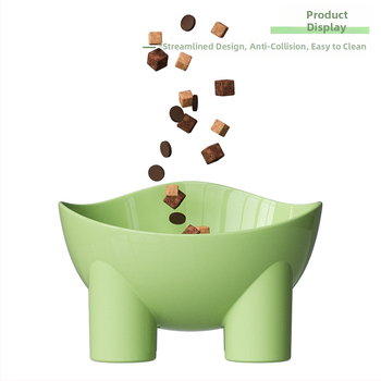 Katės dubuo su dramblio kojų dizainu, kaklo apsauga, prieš apsivertimą, tinkamas katėms