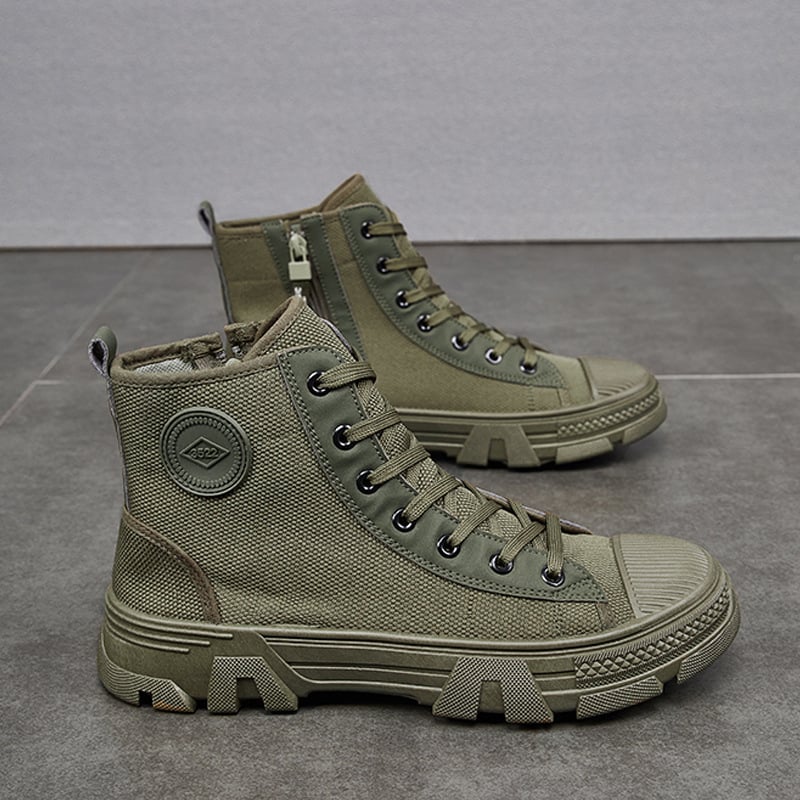 Ασφαλή Ανδρικά Παπούτσια Μάρτιν με Φερμουάρ, Υψηλό Άνω Μέρος, Μαλακή Σόλα, Αντιολισθητικά, Με Εσωτερική Fleece Επένδυση