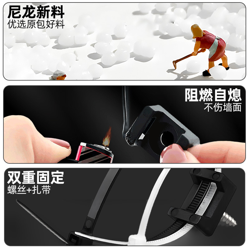 CHCC Cleme din nylon, tip șa, pentru cabluri și conducte