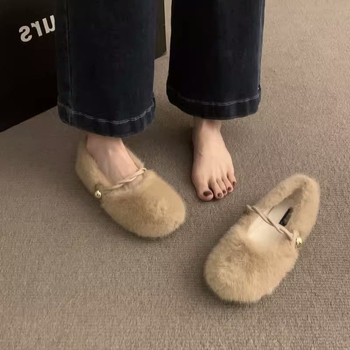 Mary Jane plišane mokasice za trudnice, s kopčom, gornji dio od umjetnog pliša, unutrašnjost od pamuka, gumeni potplat