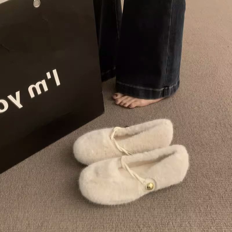 Mary Jane plišane mokasice za trudnice, s kopčom, gornji dio od umjetnog pliša, unutrašnjost od pamuka, gumeni potplat