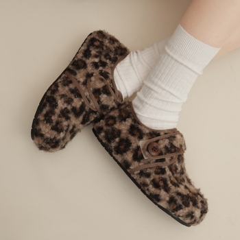 Ženske pamučne cipele, okrugla nosnica, niska potpetica, plišana podstava, gumeni đon