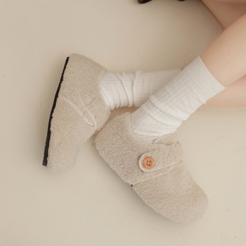 Ženske pamučne cipele, okrugla nosnica, niska potpetica, plišana podstava, gumeni đon