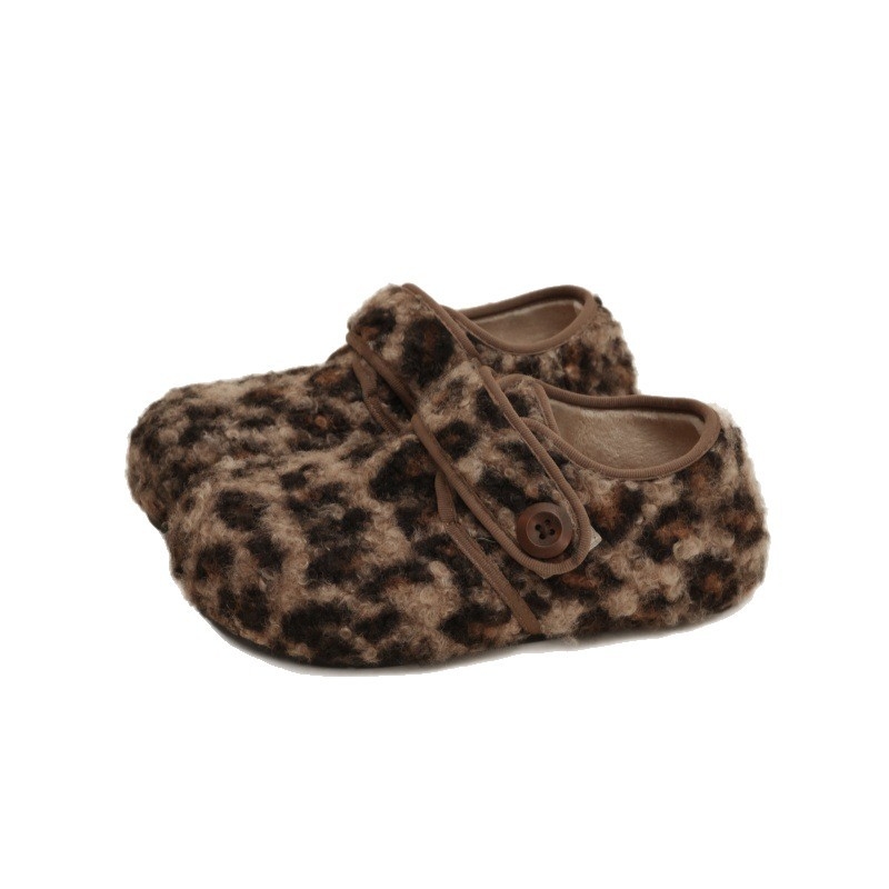 Ženske pamučne cipele, okrugla nosnica, niska potpetica, plišana podstava, gumeni đon