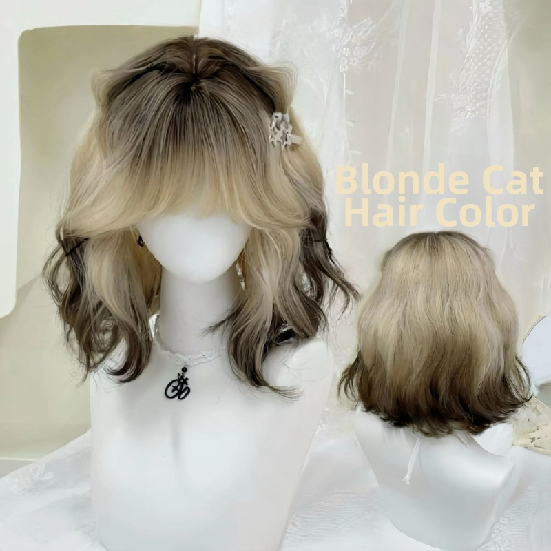 Parukė – trumpos garbanos, natūralus stilius, modelis W031, aukštos temperatūros pluoštas