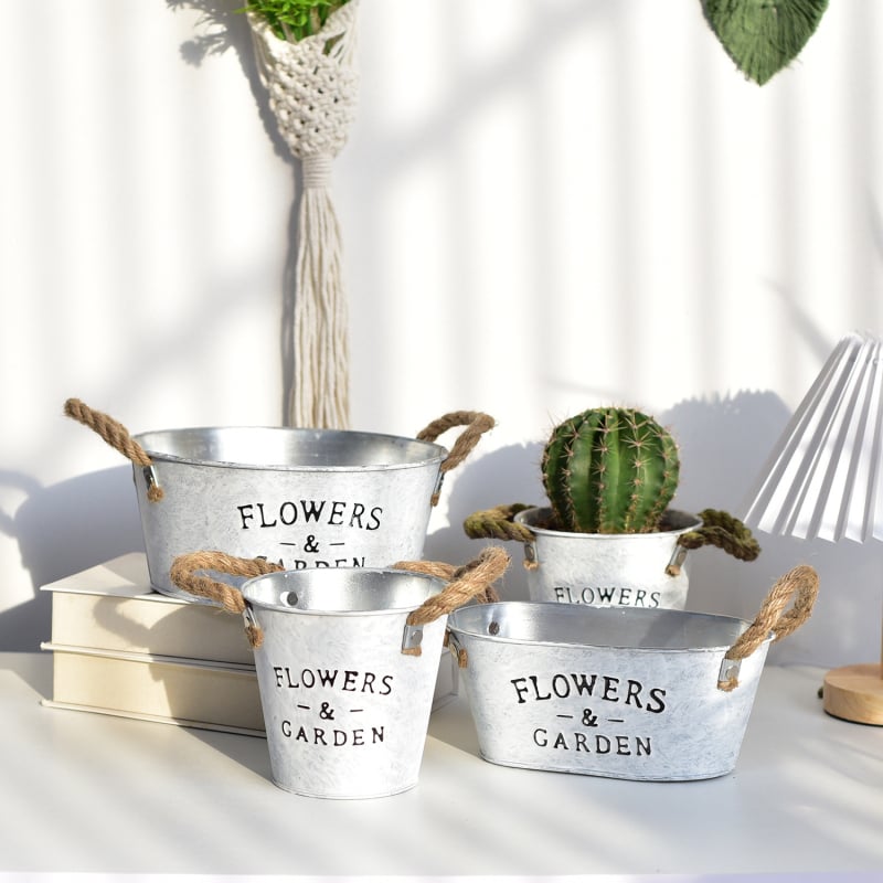 Μεταλλική γλάστρα για φυτά – χειροποίητη, κατάλληλη για επιτραπέζια χρήση ή για τοποθέτηση σε δάπεδο, διακόσμηση οικίας και μπαλκονιού