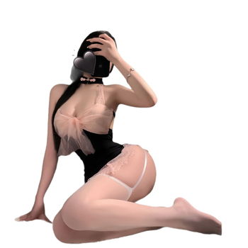 Πολυεστερικό mesh εσώρουχο σε στιλ cheongsam με δαντέλα και σχίσιμο, ρόλος-παιχνίδι, κοστουμί Prom Queen