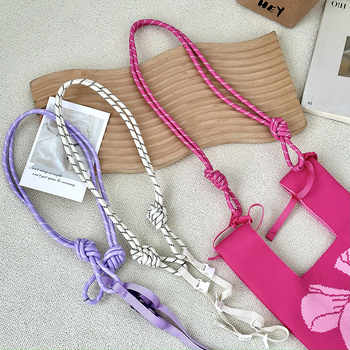 Crossbody koti rihm tikandiga triibulise mustriga, reguleeritav pikk polüesteri õlarihm