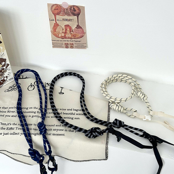 Crossbody koti rihm tikandiga triibulise mustriga, reguleeritav pikk polüesteri õlarihm