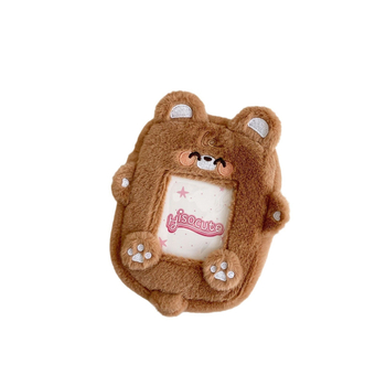 HISOCUTE Μαλακή γούνινη θήκη καρτών με ζωικό σχέδιο, καρτουνίστικο στυλ