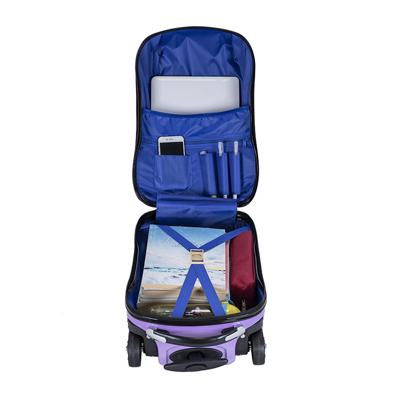 Laste reisikott karikatuurimustriga, ABS+PC materjal, universaalsed rattad, tõmblukk, polüester vooder, õpilastele