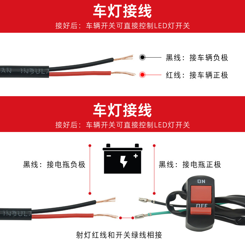 Spot LED pentru vehicule electrice – corp din aluminiu, 13 cm, 12–80 V, Mojielong