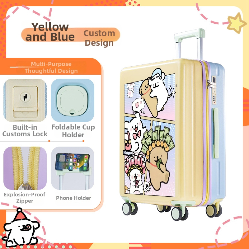 ABS reisikohver reisile anime motiiviga, 3,5 kg, tõmblukuga avamine, universaalsed rattad