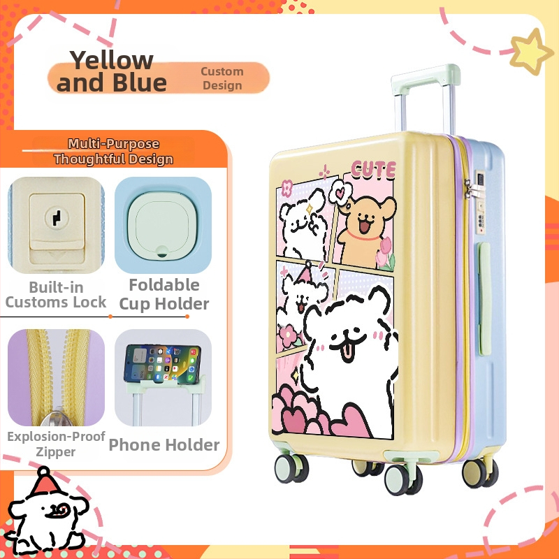 ABS reisikohver reisile anime motiiviga, 3,5 kg, tõmblukuga avamine, universaalsed rattad