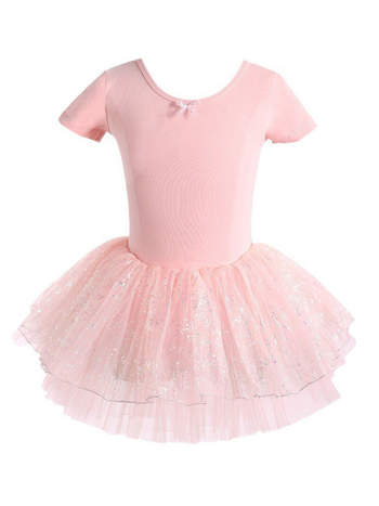 Lapse tantsukleit proovimiseks – lühikeste käistega balleti tutu seelik, puuvillane 92,3%, tüdrukutele 3–8 aastat (100–140 cm)