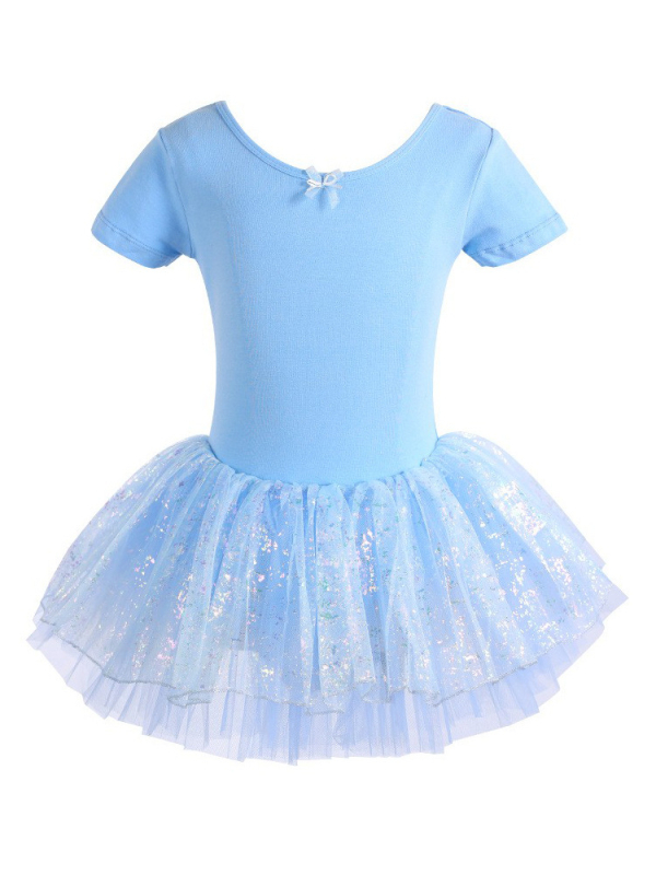 Lapse tantsukleit proovimiseks – lühikeste käistega balleti tutu seelik, puuvillane 92,3%, tüdrukutele 3–8 aastat (100–140 cm)