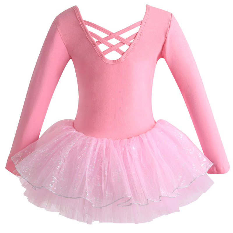 Lapse tantsukleit proovimiseks – lühikeste käistega balleti tutu seelik, puuvillane 92,3%, tüdrukutele 3–8 aastat (100–140 cm)