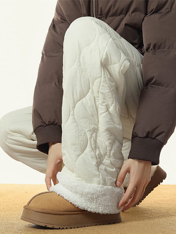 Ikdienas neilona bikses, brīvs griezums, vidukļa vidējais platums, garas, ziemas biezinātas