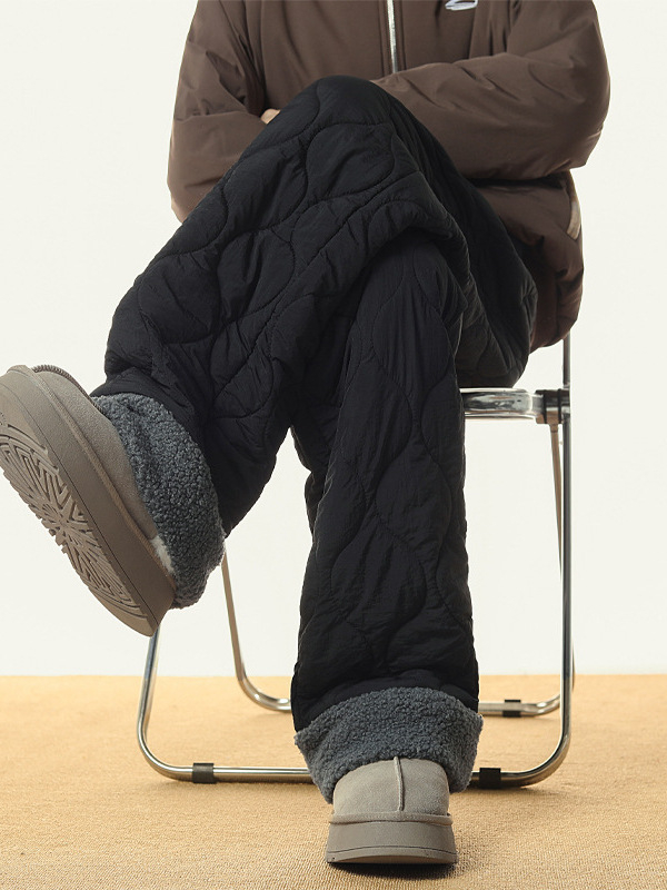 Ikdienas neilona bikses, brīvs griezums, vidukļa vidējais platums, garas, ziemas biezinātas