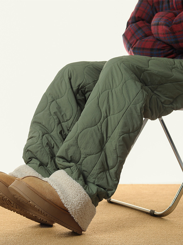 Ikdienas neilona bikses, brīvs griezums, vidukļa vidējais platums, garas, ziemas biezinātas