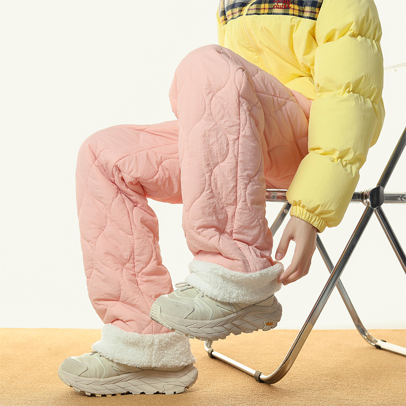 Ikdienas neilona bikses, brīvs griezums, vidukļa vidējais platums, garas, ziemas biezinātas