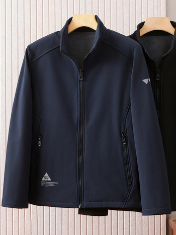 Meeste fleecevooderiga jakke kapuutsiga, seisva kaelaga, tõmblukk, paks talvejakk 1225