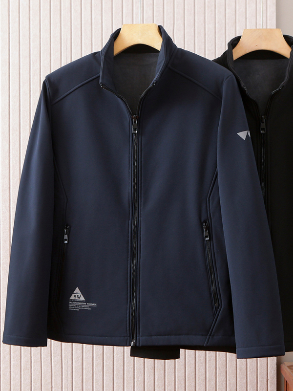 Meeste fleecevooderiga jakke kapuutsiga, seisva kaelaga, tõmblukk, paks talvejakk 1225