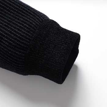 Meeste chenille jakk, rever, pikad varrukad, patch taskud, ühekordne sulgemine