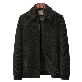 Meeste chenille jakk, rever, pikad varrukad, patch taskud, ühekordne sulgemine