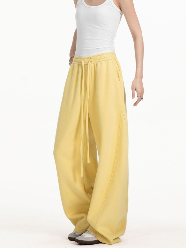 CATTEE Unisex Preppy stila taisnas bikses, brīvas piegrieznes, viduklis vidējā augstumā, rāvējslēdzējs, darba un ikdienas stils, pavasaris un rudens