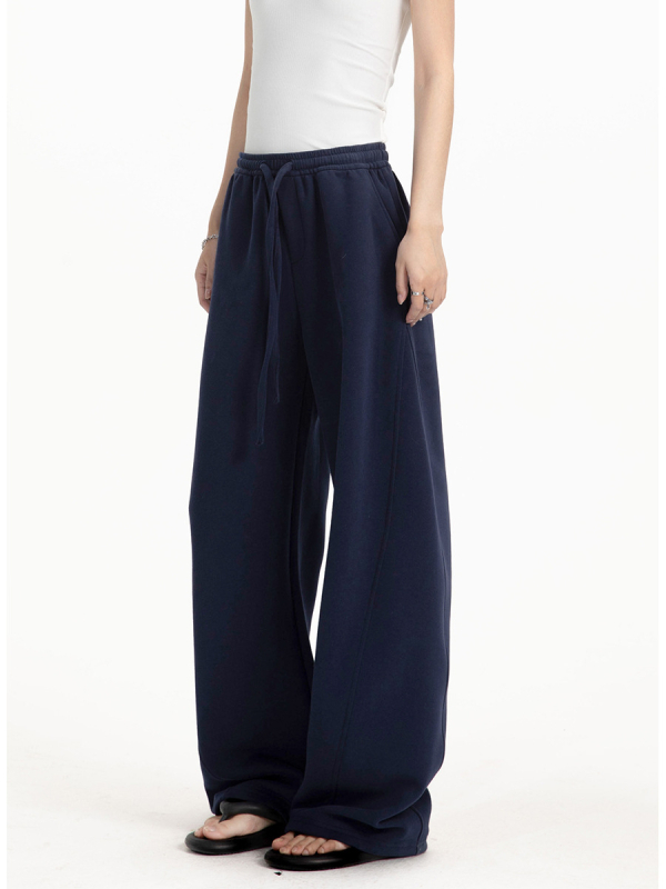 CATTEE Unisex Preppy stila taisnas bikses, brīvas piegrieznes, viduklis vidējā augstumā, rāvējslēdzējs, darba un ikdienas stils, pavasaris un rudens